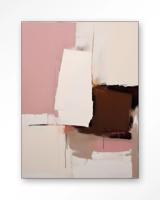 Urban Cotton Wandkleed 'Pink Fields' 110 x 145cm in Frame - black