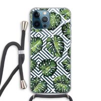 Geometrische jungle: iPhone 12 Pro Max Transparant Hoesje met koord
