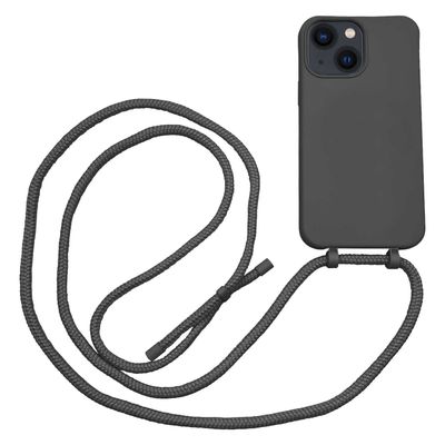Høyde - iPhone 13 Mini - Telefoonhoes met koord - Zwart