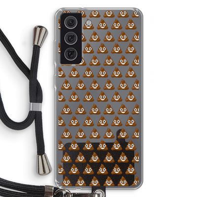 Poop emoji: Samsung Galaxy S21 FE Transparant Hoesje met koord