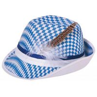 Blauwe/witte ruitjes bierfeest/oktoberfest hoed verkleed accessoire voor dames/heren   -