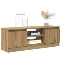 Tv-meubel 102x30x36 cm bewerkt hout artisanaal eikenkleur Tv-meubel 102x30x36 cm bewerkt hout artisanaal eikenkleur