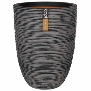 Capi bloempot nature rib elegant laag 36x47 cm antraciet kofz782