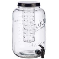 Glazen drankdispenser/limonadetap met koelfunctie 8 liter 21 x 33 cm