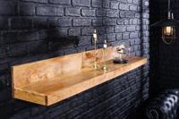 Massieve wandplank MAKASSAR 80cm naturel mangohout handgemaakt - 44741
