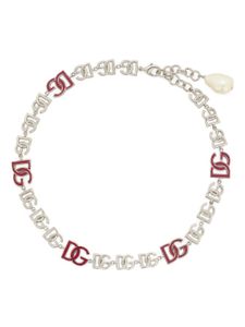 Dolce & Gabbana logo-lettering polished necklace - SILVER