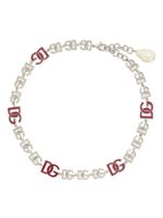 Dolce & Gabbana logo-lettering polished necklace - SILVER - thumbnail