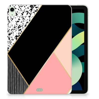iPad Air (2020/2022) 10.9 inch Back Cover Zwart Roze Vormen iPad Air (2020/2022) 10.9 inch Back Cover Zwart Roze Vormen