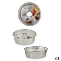 Set met cakevormen Kinvara 30286C 30286C Zilverkleurig Aluminium 19,5 x 7 x 19,5 cm 19,5 x 19,5 x 6 cm 4 Onderdelen (12 Stuks)