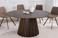 Ronde eettafel VALHALLA WOOD 120cm gerookt eiken kolomvoet - 43434