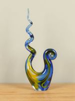 Glasobject geel/blauw, 39 cm, A36