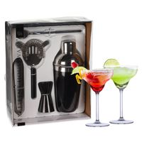Excellent Houseware cocktails maken set 5-delig met 4x Margarita glazen - Cocktailshakers - thumbnail