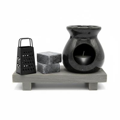 Amberblokjes/geurblokjes cadeauset 4-delig - musk geur - inclusief geurbrander en rasp Amberblokjes/geurblokjes cadeauset 4-delig - musk geur - inclusief geurbrander en rasp
