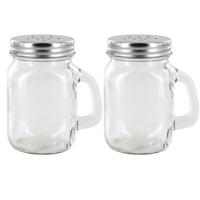 Home Deco Factory Peper en Zoutstrooier - 2x - glas - 120 ml - transparant - kruidenpotje
