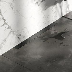 Brauer Douchegoot - 70x7.5cm - muurflens - tegelinlegrooster omkeerbaar - RVS - geborsteld gunmetal DR-MRFW70GM