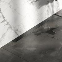Brauer Douchegoot - 70x7.5cm - muurflens - tegelinlegrooster omkeerbaar - RVS - geborsteld gunmetal DR-MRFW70GM