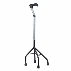 Wandelstok 4-poot verstelbaar | Links- en rechtshandig | Zwart en zilvergrijs | PR30148SB