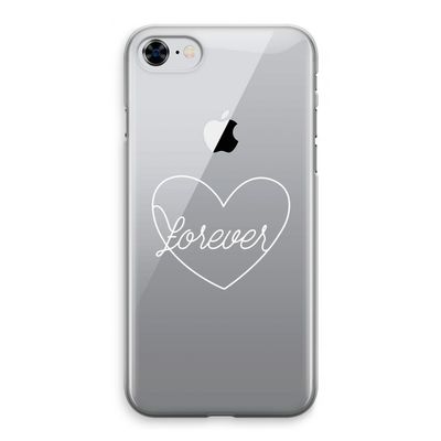 Forever heart pastel: iPhone 8 Transparant Hoesje