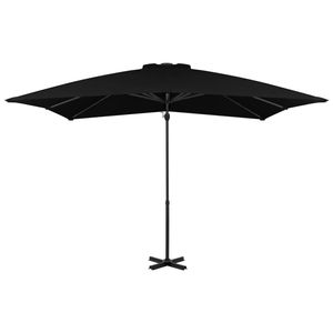 The Living Store Hangende Parasol - Zwart - 250 x 250 x 230 cm - UV-beschermend polyester