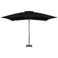 The Living Store Hangende Parasol - Zwart - 250 x 250 x 230 cm - UV-beschermend polyester - thumbnail