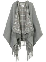 Burberry cape réversible en laine à carreaux - Gris