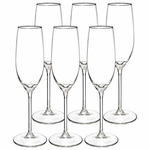 Champagneglazen set Lina - doosje 24x stuks - chique transparant glas - 21 CL