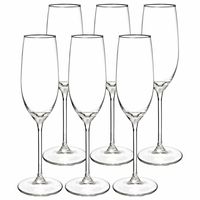 Champagneglazen set Lina - doosje 24x stuks - chique transparant glas - 21 CL