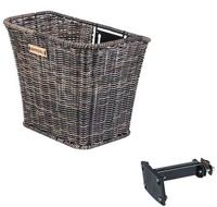 Fietsmand Basil Bremen Rattan Look met FM stuurpenhouder 27 x 35 x 29 cm - nature brown