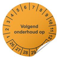 Keuringssticker Volgend onderhoud op Ø 40 mm - 600 stuks (op rol)