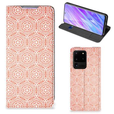 Samsung Galaxy S20 Ultra | Hoesje met Magneet | Pattern Orange