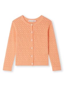 Bonpoint cardigan Cherry en maille ajourée - Orange