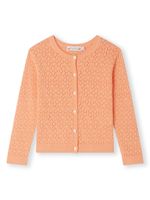 Bonpoint cardigan Cherry en maille ajourée - Orange - thumbnail