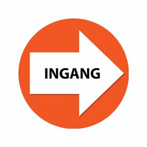 Oranje bewegwijzering stickers Ingang 4 st - Feeststickers