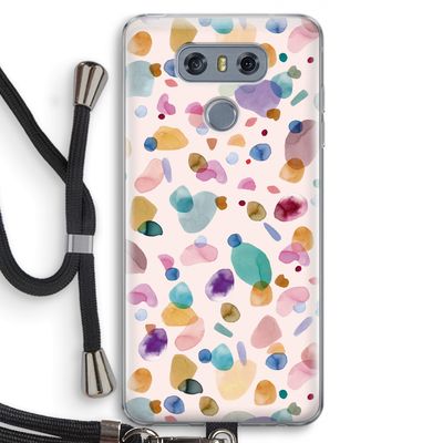 Terrazzo Memphis Pink: LG G6 Transparant Hoesje met koord