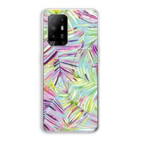 Tropical Palms Blue: Oppo A94 5G Transparant Hoesje