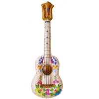 Carnaval verkleed Bloemen gitaar - opblaasbaar - Hawaii - hippie - flower power