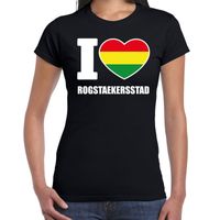 Carnaval I love Rogstaekersstad t-shirt zwart voor dames