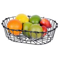 Trendy Fruitschaal Metaltex - metaal - L23 x B16 x H6 cm - zwart - ovaal
