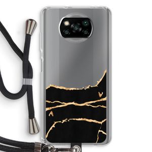Gouden marmer: Xiaomi Poco X3 NFC Transparant Hoesje met koord