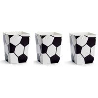 Popcorn bakjes in voetbal thema print - 36x stuks - 12 x 7 cm - Popcornbakjes/chipsbakjes