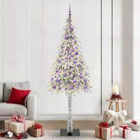 VidaXL Kerstboom met 300 led met standaard wit 210 cm pe en staal
