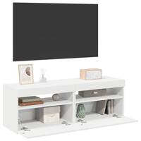 Tv-meubelen 2 st met LED-verlichting 60x35x40 cm wit