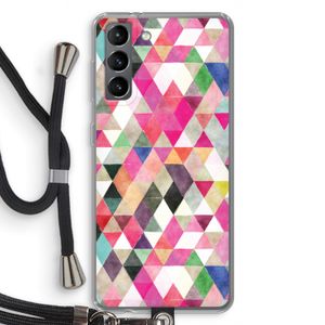 Gekleurde driehoekjes: Samsung Galaxy S21 Transparant Hoesje met koord