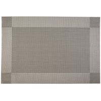 Cosy & Trendy Placemats rechthoekig - grijs geweven met rand - 30 x 45 cm - thumbnail