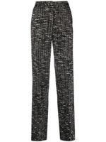 ACT Nº1 pantalon en tweed à coupe droite - Noir