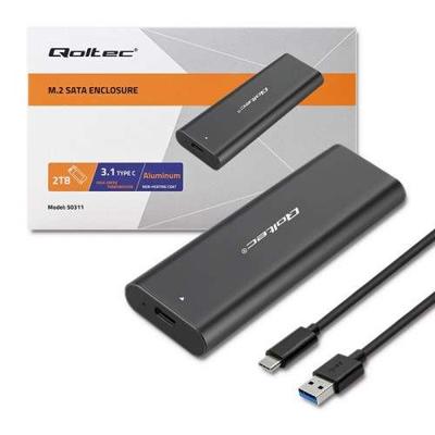 Qoltec 50312 behuizing voor opslagstations SDD-behuizing Zwart M.2