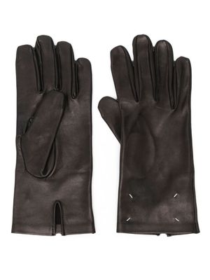 Maison Margiela gants en cuir Sandstorm à coutures signature - Noir