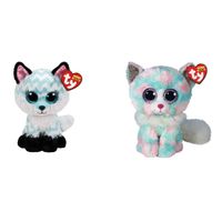 Ty - Knuffel - Beanie Boo's - Atlas Fox & Opal Cat - thumbnail