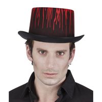 Hoge halloween hoed met druipend bloed voor volwassenen - thumbnail