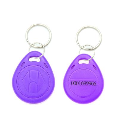 10 stuks 125KHz TK/EM4100 proximity ID kaart Chip Sleutelhanger sleutel ring (paars)